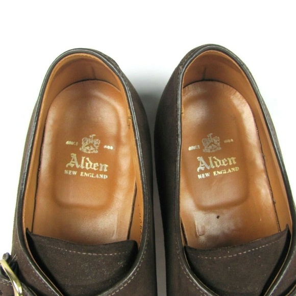 ALDEN Suede Brown Monk Strap Dress Shoes 11.5 - Picture 6 of 8